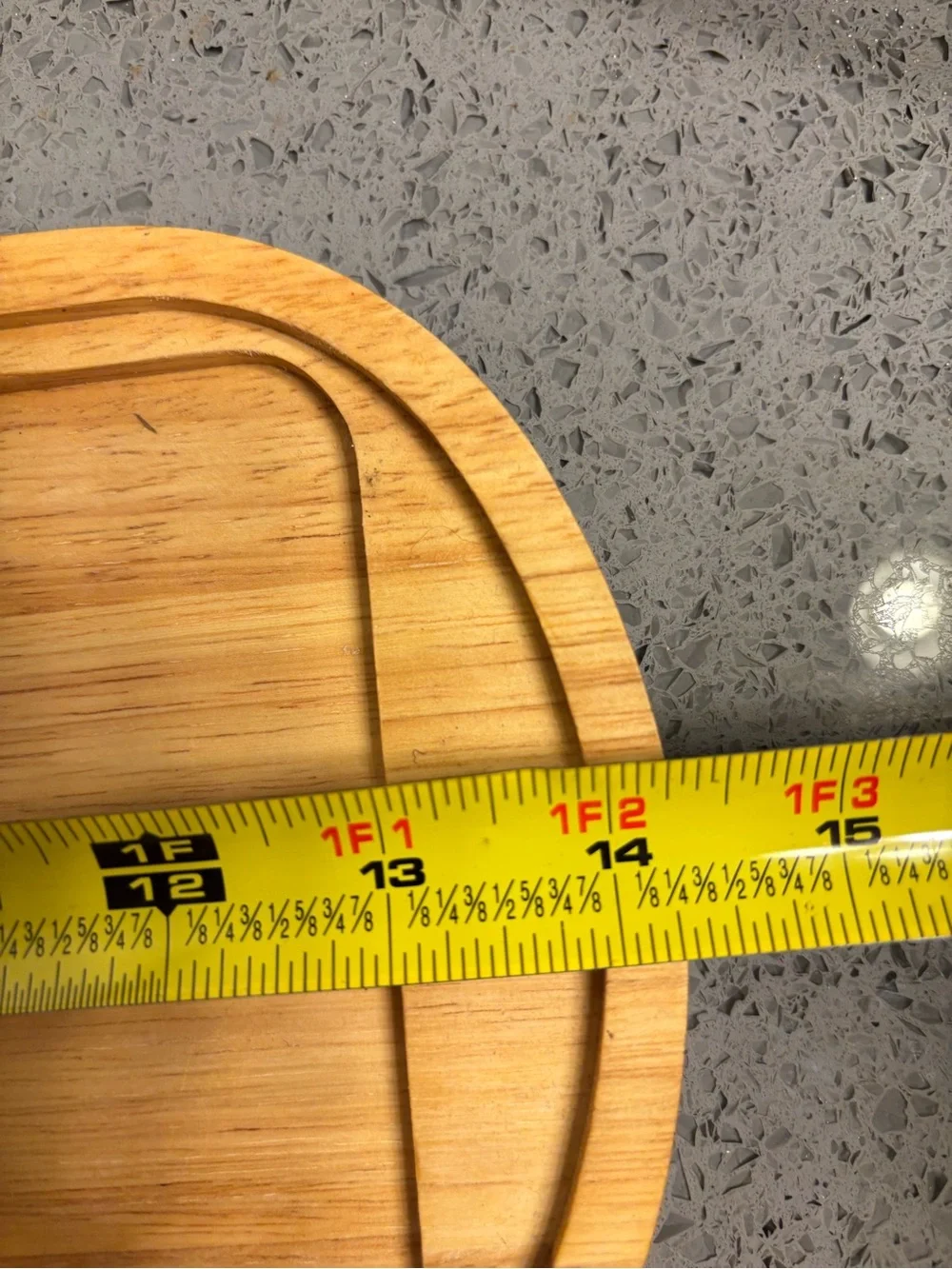 Crate & Barrel White Ceramic Triple Serving Dish on Bamboo Tray